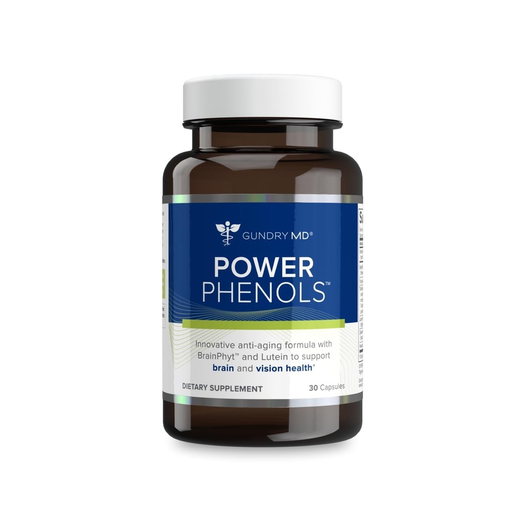 Gundry MD Power Phenols Brain Health Supplement for Cognition, Focus, Motivation, Productivity, and Energy - (30 Servings)