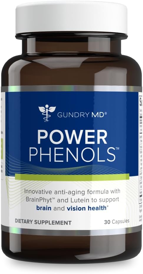 Gundry MD Power Phenols Brain Health supplement for Cognition, Focus, Motivation, Productivity, and Energy - (30 Servings)
