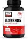 FORCE FACTOR Elderberry Capsules, Immunity Supplement and Antioxidants Supplement for Men and Women, Daily Immunity Boost, Vegan, No Gelatine, Non-GMO, 100 Plantaardige Capsules