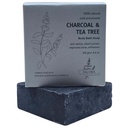 Activated Charcoal & Tea Tree Butter Soap – 125g | Detoxifying Handmade Soap with Shea Butter, Tea Tree & Coconut Oil | Deep Cleansing for Oily & Acne-Prone Skin | Sulfate-Free & Ayurvedic