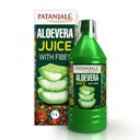 Patanjali Aloe Vera Juice with Fiber, Immunity Booster, Natural Indian Ayurvedic Drink, Gives Glowing Skin, Promotes Hair Growth, Rich in Dietary Fiber - 1L