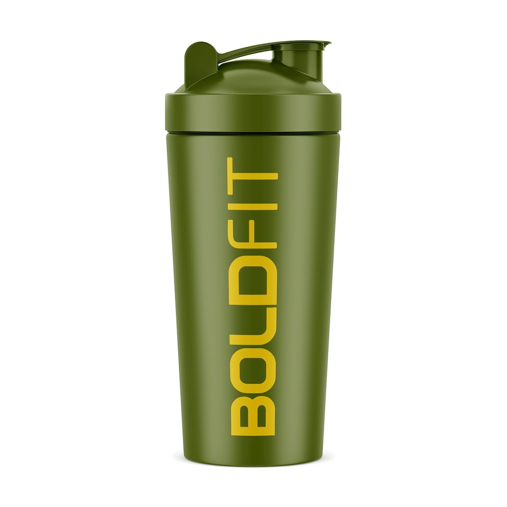 Boldfit Stainless Steel Gym Shaker Bottle Shaker Bottles for Protein Shake 100% Leakproof Guarantee Protein Shaker Sipper Bottle Pre Workout Steel Shaker With Measurement 700 ml