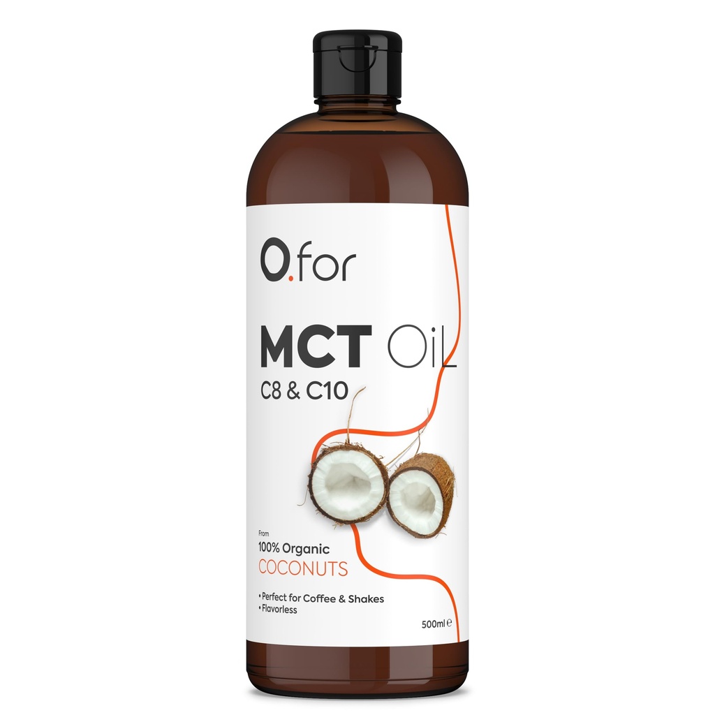 Ofor C8 & C10 MCT Oil (Coconut) 500 ml - Cold-Pressed Extraction from 100% Pure Coconuts - It's keto, vegan-friendly, and gluten-free - Trusted MCT Oil for bulletproof coffee, shakes, and salads