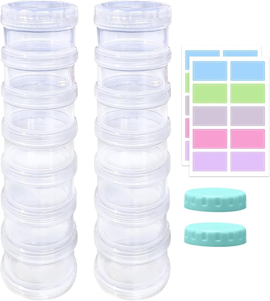 2 Pack 7 Day Pill Organizer Case Stackable Weekly kiegészítők Vitamins Pills Holder Dispenser Nagy Translucent Clear extra Lid
