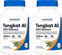 Nutricost Tongkat Ali 1.000mg, 60 Caps (2 Botol) - 30 Pelayan Per Bottle, Veggie Caps, Non-GMO, Gluten Bebas