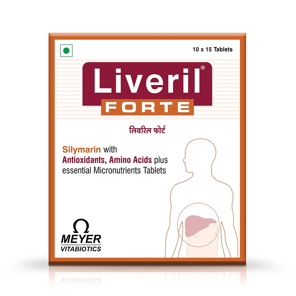 Liveril Forte With Silymarin Extract, Amino Acids And Vitamins That Support Healthy Liver Functions, Improve Metabolism |15 Tablets
