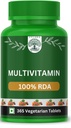Sylara Plant Based Multivitamin -365 Capsules with Vit A, B1, B2, B3, B4, B5, B7, B6, B9 ,B12, C, D, E, K2 for Men & Women - Supports Immunity, Superfood Detox Boosts Energy - Greens, Herbs, Fruits & Vegetables Tablets Supplements