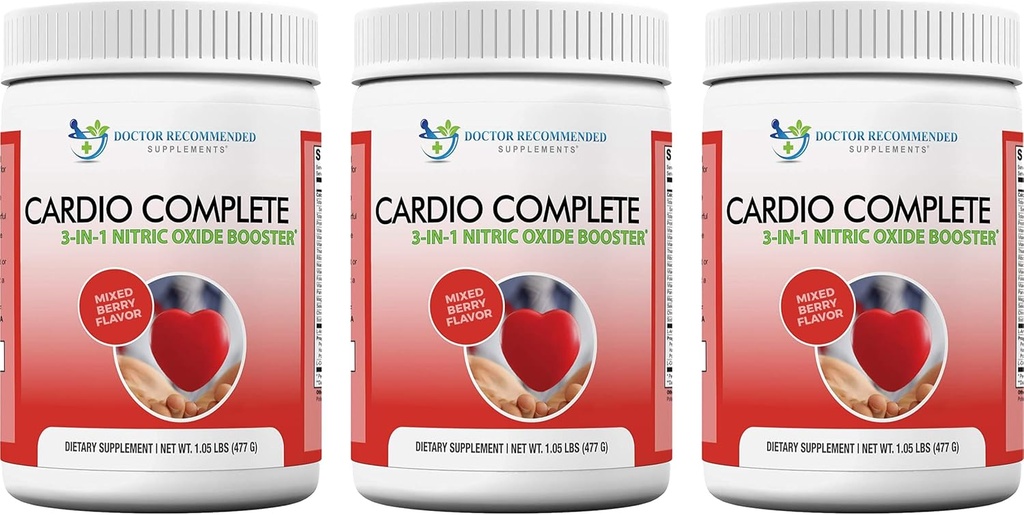 Cardio Complete - Heart Health Support Powder Supplement - 3-in-1 Nitric Oxide Booster with 5,000 L-Arginine, 1,000mg L-Citrulline, and Hawthorn Berry
