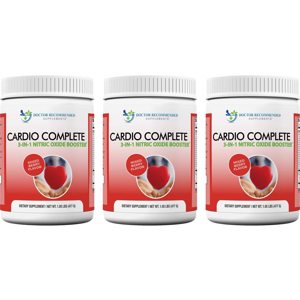 Cardio Complete - Heart Health Support Powder Supplement - 3-in-1 Nitric Oxide Booster with 5,000 L-Arginine, 1,000mg L-Citrulline, and Hawthorn Berry