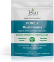 Jetsu Pure 7 Giganic Mushper Powder, Chaga, Cordyceps, Mane de Lion, Maiake, Reishi, Shira i Turquia Mushros suplementaris, per la implementació de l'Imne, Focus, Energia