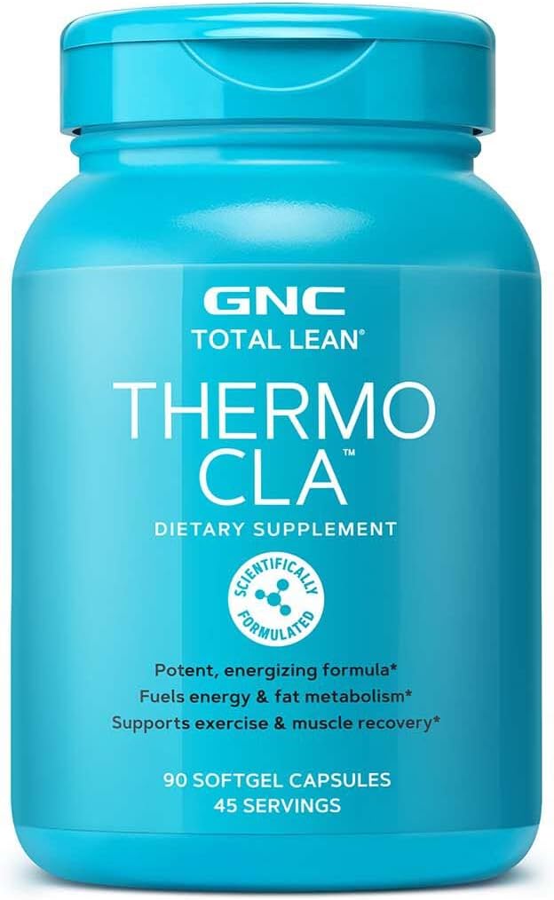 GNC Total Lean Thermo CLA 124; Fuels Energy and Fat Metabolism, Suffercise Exercise and Muscle Recovery 124; 90 Softgel Capsules