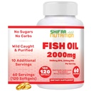 Halal Omega 3 Fish Oil 2000mg - 60 Servings, 120 Softgels. Wild Caught, Purified, Keto Friendly, Non-GMO & Gluten-Free. Brain, Heart & Cardiovascular Support. Burpless Fish Oil Omega 3 Supplements
