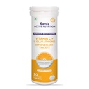 Sanfe Effervescent Tablets - Vitamin C + L Glutathione | Active Nutrition For Skin Brightening | Clear & Glowing Skin | 10 Tablets