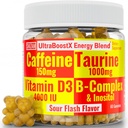 SHIZAM Taurine 1000mg Caffeine 150mg Energy Gummies w D-3 B-12 B Complejo Inositol, Gel Gels Vitaminas Bebidas de vitaminas Capsules Bebida Píldoras Powder Alt, Running Runners Suplemento Suplementos