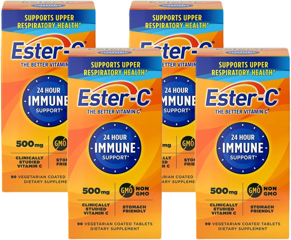 Immune Support üçün Ester-C 500 mg 24 saat Vitamin C Tablet, Vitamin C Supplement, 90 Şərh (Pack of 4)