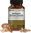 DailyNutra Mushroom Defense Formel - Immune Support Supplement | Organic Mushrooms, Hot Water Extracted - Reishi, Chaga, Maitake, Shiitake & Turkey Tail (60 kapslar)