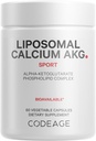 Codaj Supliment lipozomal de calciu AKG - Alpha-Ketoglutarat de calciu - alimentare cu 2 luni - Livrare lipozomal - 1 capsulă per servire - non-GMO, gluten-free - 60 capsule