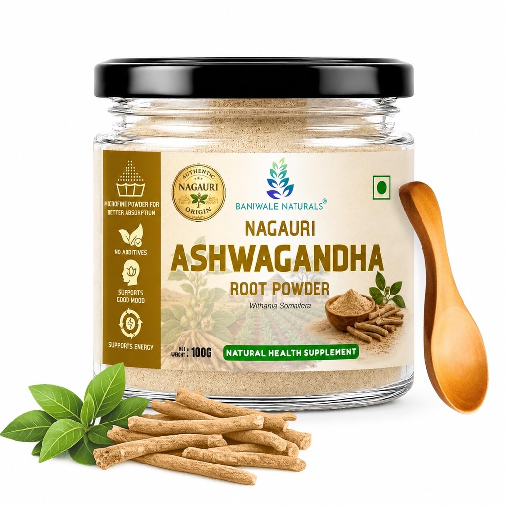 Ashwagandha Powder 100g | Pure Ashwagandha Root Powder | No Additives, No Preservatives | Supports Stress Relief, Energy, Stamina & Daily Wellness
