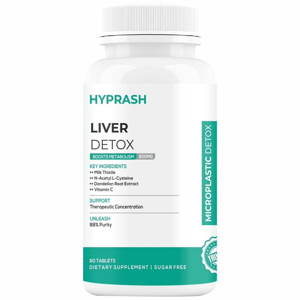 Liver Detox Supplement NAC (N-Acetyl L-Cysteine) Tablets with Milk Thistle 800mg – Support Liver Detox with Antioxidant Formula – 60 Tablets