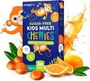 OmegaVia Sugar Free Kids Multivitaminų Chewies - Dienos Chewable Gummy Vitaminai vaikams 3 +, Vitaminas A, C, D3, E, B6 & B12, Folate & More, Natūralus apelsinų skonio, 30 Skaičiavimas