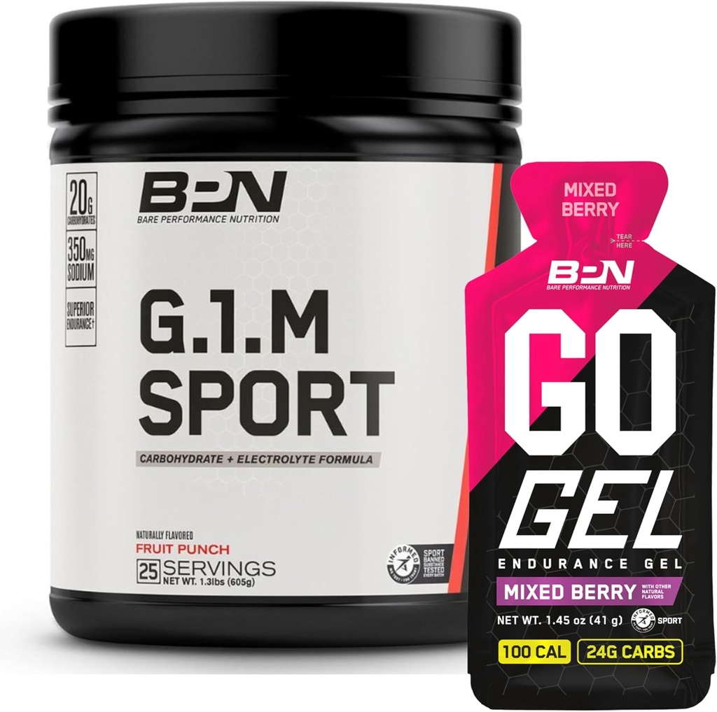 BARE PERFORMANCE NUTRITION BPN G.1.M. Sport Endurance Trening Drivstoff & Go Gel Endurance Gel Blandet Berry Bundle
