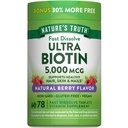 Nature's Truth Biotin 5000mcg | 78 Fast Dissolve Tablets | Natural Berry Flavor | Vegan, Non-GMO & Gluten Free