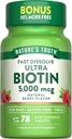 Verità della natura Biotin 5000mcg | 78 compresse dissolve veloci | Natural Berry Flavor | Vegan, Non OGM, Gluten Free