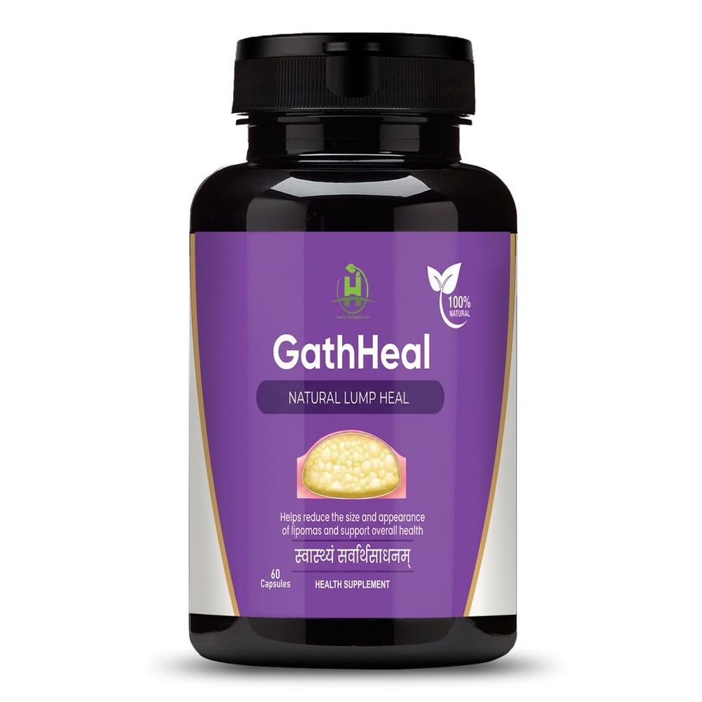 Healthy Nutrition GathHeal Herbal Supplement Capsules with Ashwagandha, Turmeric, White Willow & Bakuchi | Ayurvedic Botanical Wellness Support | Non-GMO Herbal Blend | 60 Capsules