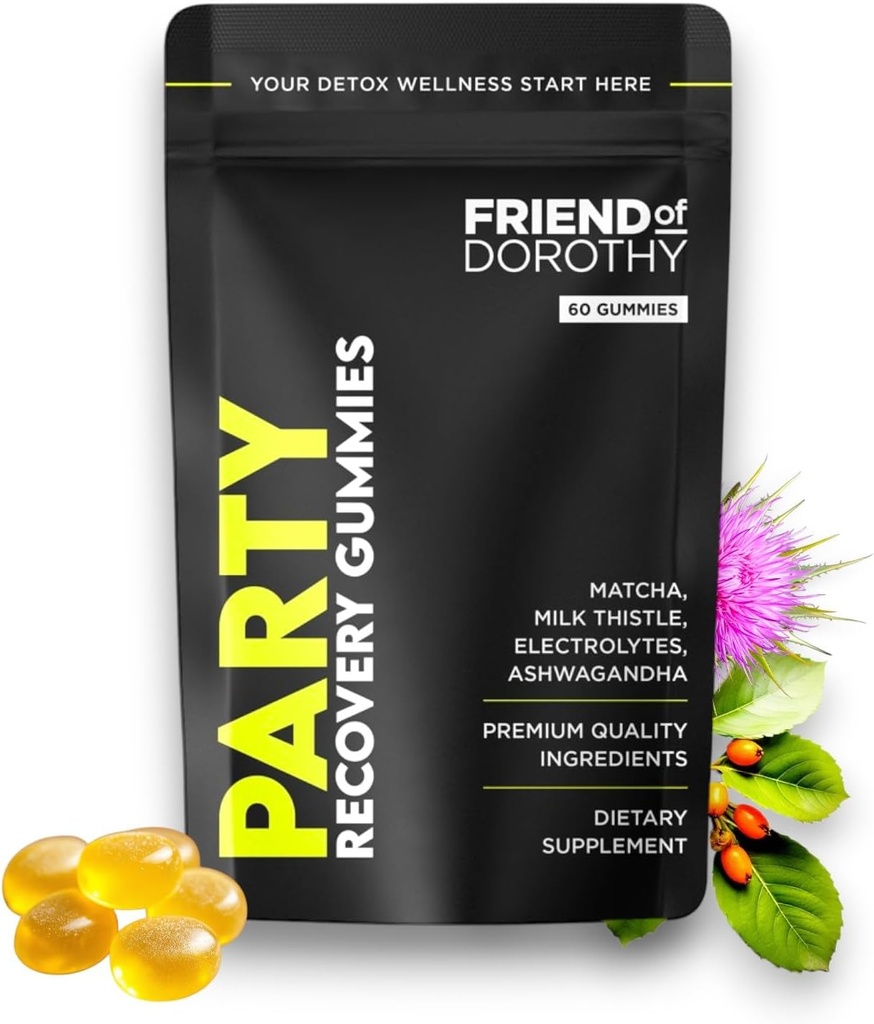 Party Recovery Gummies Detox, Hydration & Energy Boost with Electrolytes & Matcha 