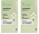 Teabox Jasmine Green Tea | 25 Pyramid Whole Leaf Teabags | Natural Jasmine Aroma | Premium Blend Sourced from Madurai (Pack of 2)