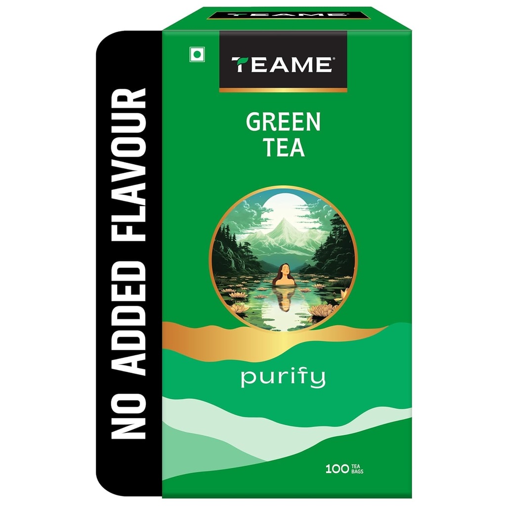 TE-A-ME Green Tea 100 Bags | Green Tea 100 Bags Env | No Added Flavour