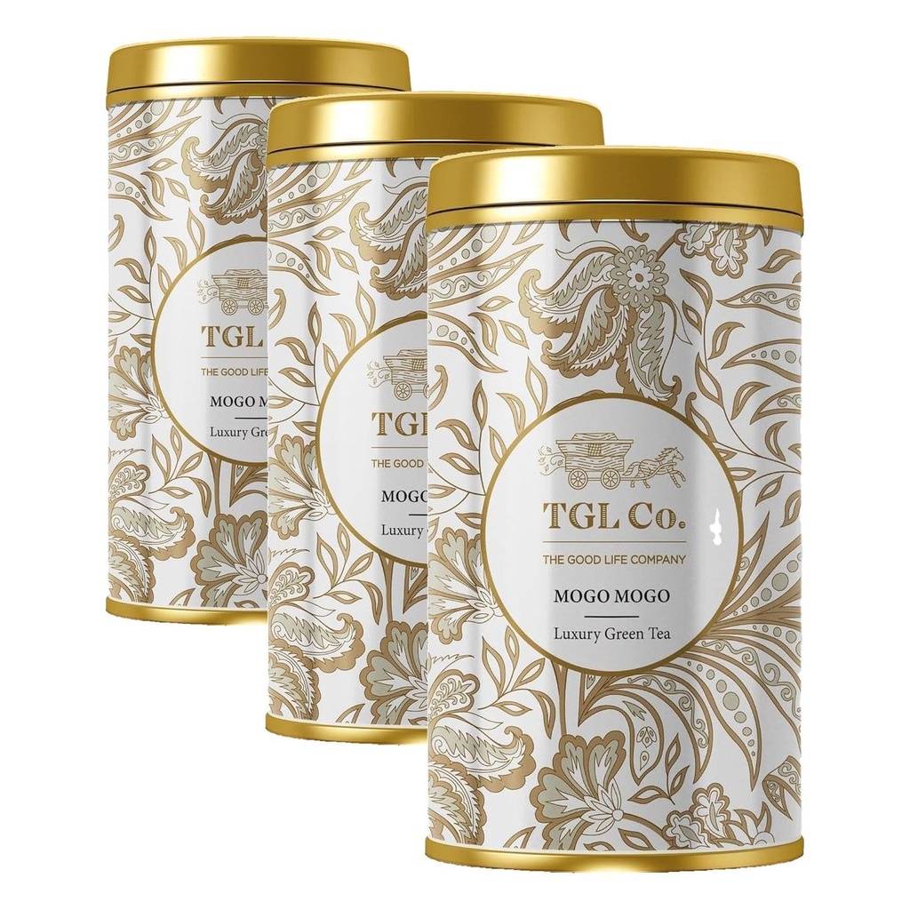 TGL Co.Mogo Mogo Green Tea Infusion (50G Tin Can)|Rich in Anti Oxidant | Refreshing | No Artificial flavor | Improve Digestion (Pack of 3)