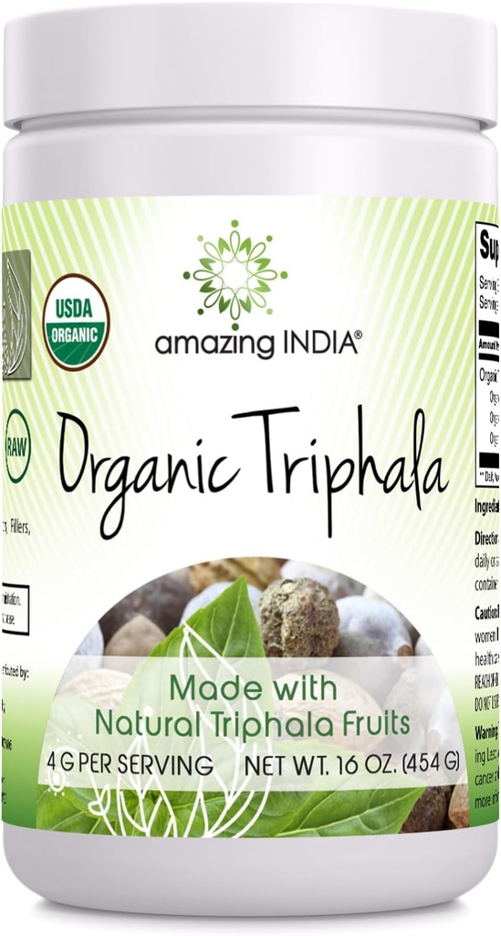 Hämmästyttävä Intia Organic Triphala 16 Oz Powder 