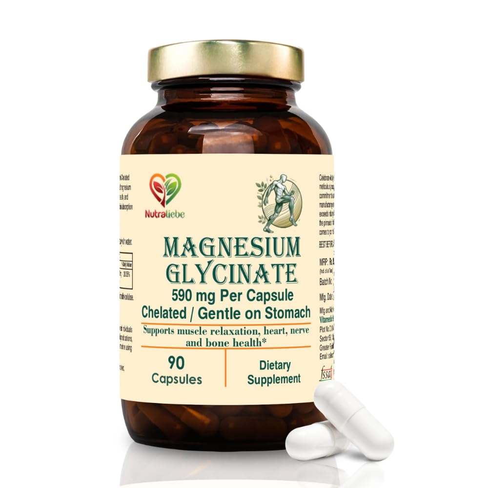 Magnesium Glycinate Chelated - High Absorption - Supports Muscle Relaxation, Bone Health & Sleep - 90 Capsules (1)