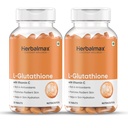 Herbalmax L-Glutathione with Vitamin C Tablets for Skin Whitening, Brightening & Fairness | Powerful Antioxidant & Immunity Booster | Natural Detox & Radiance Support - Pack of 2 (30 Tablets Each)