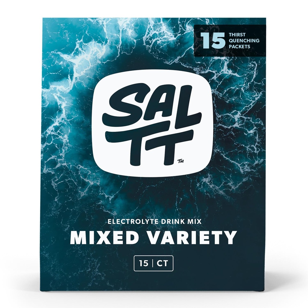 SALTT Electrolytes Powder Packets, All Things Mixed Variety Pack (15 Packets) - Magnesium, Potassium, Sodium, Trace Minerals - Vegan & Gluten Free - Travel Essentials - Estatu Batuetan egina
