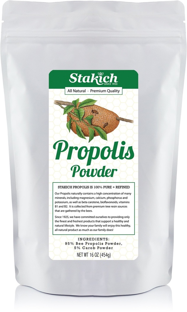 Stakich Bee Propolis Powder - 100% Pure Propolis - 1 Pound (16 Ounces)