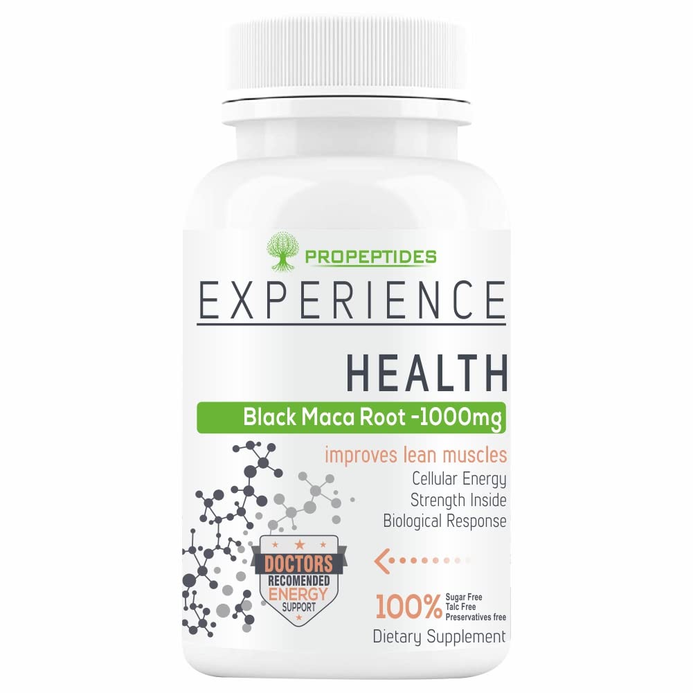 Maca Root Powder Extract 1000mg Black Peruvian (98% Maca Root) Standardized, and Gelatinized, As dietary Supplement 60 Tablets