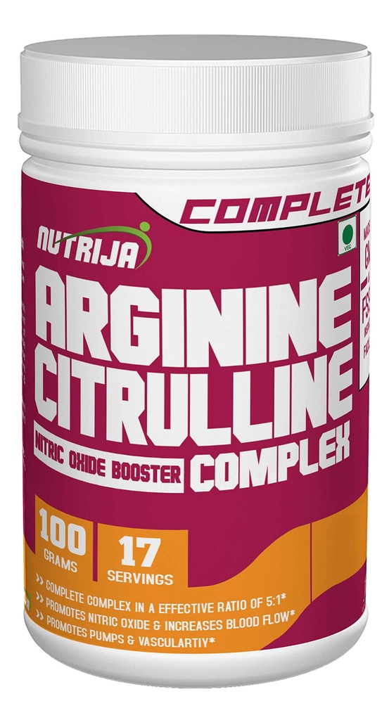 Nutrija-L-ARGININE AND L-CITRULLINE COMPLEX™- 100 grams Tangy Orange