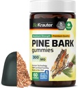 BiO KRAUTER Pine Bark Extract gummies - 300 mg Pemasak Vegan - 60 Tegan Perancis Maritim Pine Bark Extract - Antiokidant Suplemen - 95% Proantocyanidins - Pectin- berbasis Formula