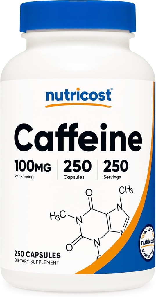Nutricot Caffeine Pylls 100 mg ต่อการให้บริการ, 250 Capsules