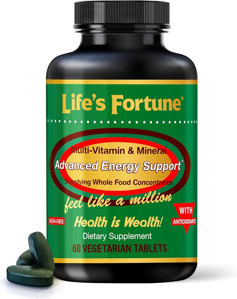 Life 's Fortune Multivitamin & Mineral 60 Tablet, All Natural Energy Source Dodávání celých potravin koncentráty, antioxidanty, aminokyseliny, enzymy, stopové minerály & Více