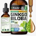 BIO KRAUTER Ginkgo Biloba Extract - Sıvı Ginkgo Biloba Supplements for Brain - Vegan, Alkol & Sugar Free - 2 Fl Oz Oz Oz