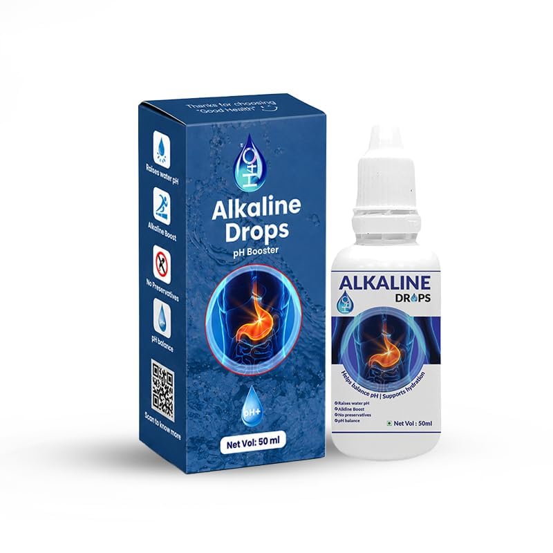 H4O pH-Booster Alkaline Mineral Drops (50 ml) (Pack of 2) | Contains Antioxidants | Provides Hydration, reduces acidity and makes you active and alert | Alkaline Drops for 1000 glasse s of water.