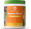 Incrivel Grass Green Superfood Imunidade: Super Verdes Pó com Vitamina C, Cordyceps, Raiz de beterraba em pó & Cogumelos Reishi, Tangerina, 30 Servings