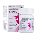 Geofit Multivitamin Tablets for Women | With Vitamin C, B3, E, D2, Isoflavone, Ginseng Ext. & 10 Mineral Blend | For Daily Energy, Immunity & Metabolism Support 30 Tablets