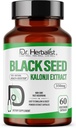 Dr. HERBALIST Black Seed Extract 350mg, Nigella Sativa Kalonji, Halal 60ct