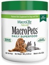 Macro Naturals Life Naturals MacroPets Green Superfojod suplementari Powder Topper for Dog Cat Petit Mammal, Natural Nutrition Booster Probiotics Digestive Enzymes Vimba - Imne Gut Sanitat i Energia - 635oz