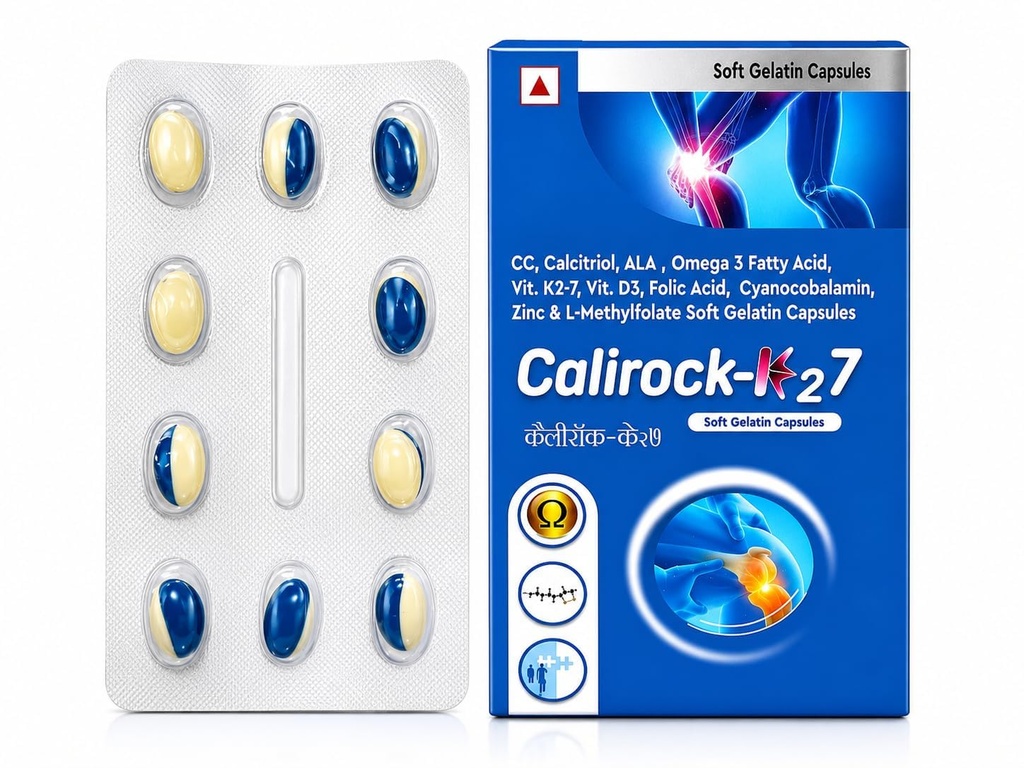 New Softgel Capsules Enriched with Calcium Citrate, Vitamin K27, Vit.B12, Vit.D3, Magnesium, Zinc & Boron for Muscles, Joints and Overall Well-Being (Pack of 30 Capsules)