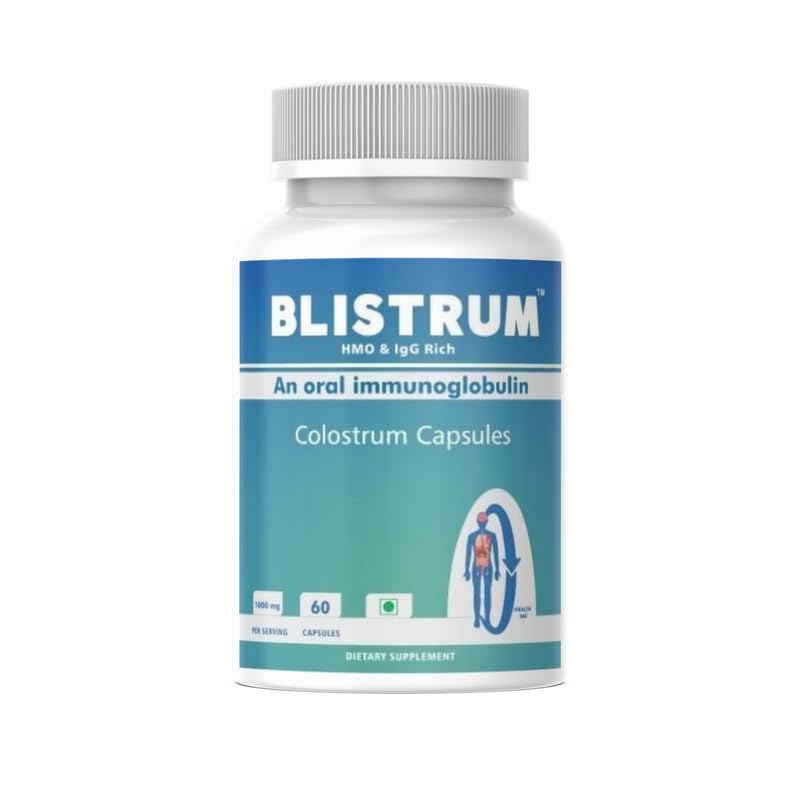 Colostrum Capsules 1000mg – Bovine Colostrum Supplement with HMO, IgG & Immunoglobulins, Oral Immunoglobulin for Gut Health, Digestive Health & Immune Support, Colostrum Powder Capsules, 60 Capsules